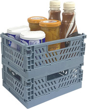 Cassetta Plastica Pieghevole Cestini Portaoggetti Scatola Pieghevole 2Pz Mini Ca