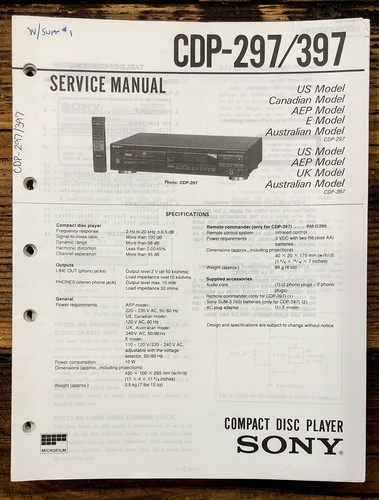 Sony cdp 297 - sony, cdp-397
