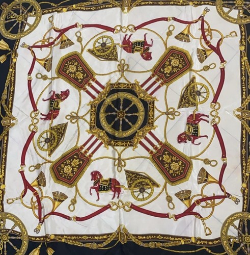 Foulard soie vintage carré - soie,