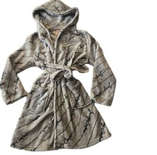 Juicy Couture accappatoio donna grigio logo con cappuccio peluche morbido pigiama taglia L/XL