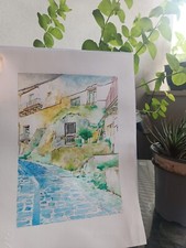 Acquerello su carta paesaggio