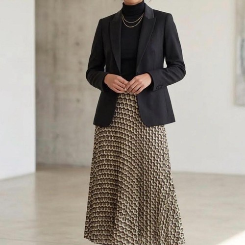 Maxi gonna plissettata - , con