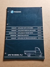 Piaggio Ape Tm Diesel FL2 Variante Catalogo Parti Di Ricambio Multilingua 