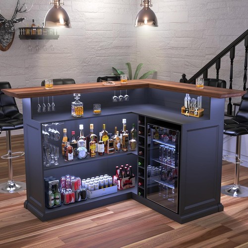Shaped home bar cabinet with - l-shaped,