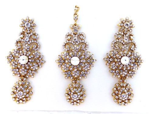 Set orecchini lunghi kundan - set,
