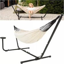 Amaca con Struttura, Amaca da Esterno e Interno fino 200 kg, Cotone, Beige.