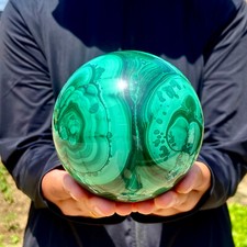 4LB raro quarzo malachite naturale intagliato a mano sfera cristallo guarigione