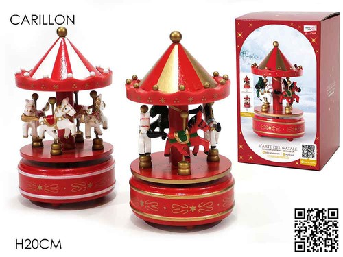 Carillon giostra con cavalli - 1,