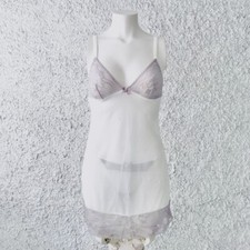 SISI BABYDOLL SOTTOVESTE BRASILIANA TANGA TULLE PIZZO LAVANDA BIANCO INTIMISSIMI