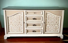 Credenza Soggiorno Bianca E Beige Shabby Vintage