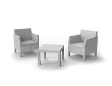 GDLC Set Giardino 3 Pezzi in Rattan 2 Poltrone 1 Tavolino Bianco 199196 Matilde