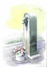 Torino, Turet con fiori - Acquerello cm. 21  x  29,5