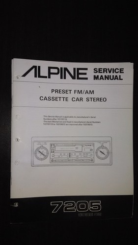 Alpine 7205 manuale - manuale, di