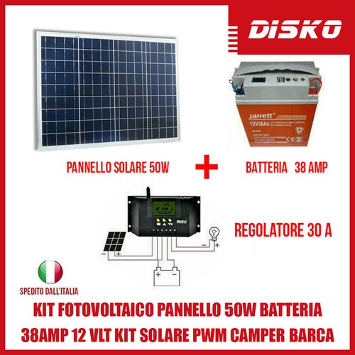 Kit fotovoltaico pannello - fotovoltaico, 50w