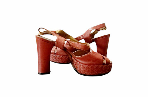 Sandali vintage anni pelle - '70,