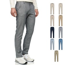 Indicode Pantaloni di Lino Uomo Inguy Tessuto Pantaloni Estivi Leggeri Pants Uomo Chino