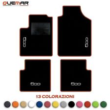 QUEMAR Kit Tappetini Auto per Fiat 500 dal 2007 e Hybrid Tappeti PERSONALIZZAT