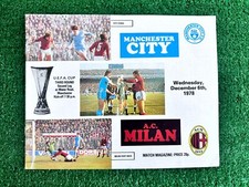 MILAN MANCHESTER CITY MATCH PROGRAMM PROGRAMMA 1978 NO MAGLIA SHIRT MATCH WORN