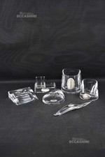 Set Da Scrivania Plastica Trasparente 6 Pezzi Con Decoro Argento
