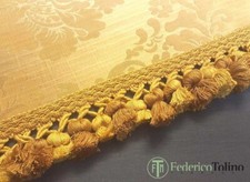 PASSAMANERIA FRANGIA CIPOLLINA ORO ANTICO ANNODATA A MANO manifattura San Leucio