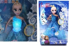 FROZEN ELSA BLU SUONI E LUCI BAMBOLA VESTITA NUOVO ORIGINALE BATTERIE INCLUSE