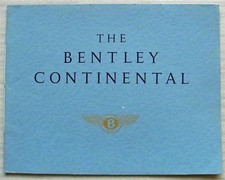Brochure vendita auto BENTLEY CONTINENTAL SI c1956 HJ Mulliner PARK WARD
