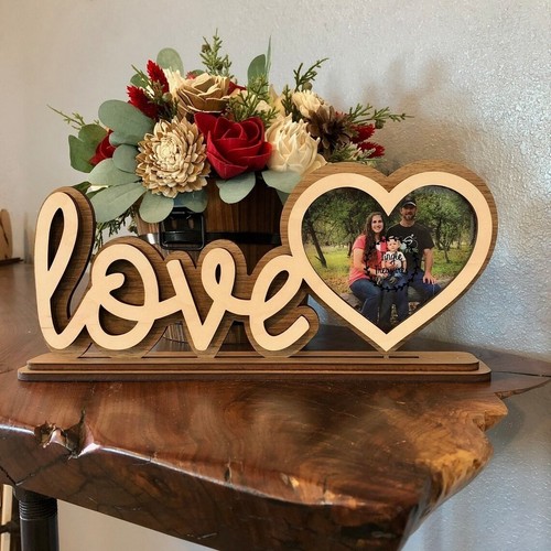 Portafoto legno con - con, scritta