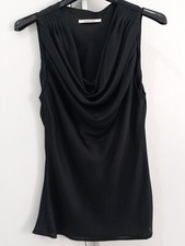 Camicetta/blusa/sottogiacca elegante in satin, nera, taglia 40 (S), Camaieu