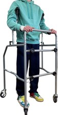 DEAMBULATORE ASCELLARE PER ANZIANI SMONTABILE CON RUOTE SUPPORTI IMBOTTITI