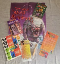 Vintage NEW R.L. Stine Goosebumps Kit Books Poster Stickers Pen Card Flyer