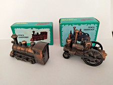 Temperamatite in Metallo anticato color Bronzo - Locomotiva e Trattore a vapore