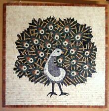 INGROSSO Medaglione Rosone PAVONE Mosaico Marmo Disegno Esclusivo! Tessere 1x1cm