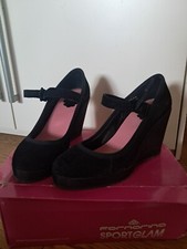 scarpe donna 37 fornarina colore nero ben conservate, effetto velluto 