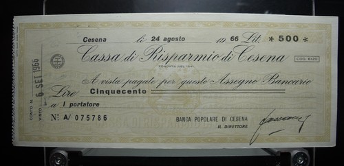 Assegno taglio fisso - assegno, a
