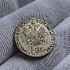 Lombardo Veneto Francesco Giuseppe I 1/4 Di Fiorino 1859 Milano   Argento Raro 