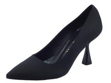 Nacree 2164K001 Raso Nero Decolte a punta per Donna elegante tacco alto