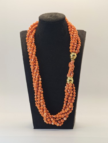 Collana corallo momo oro - collana,