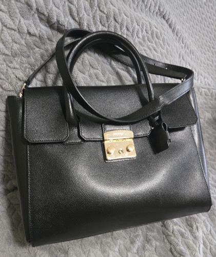 Furla black leather metropolis - furla,