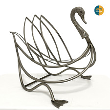 Portariviste vintage porta riviste in ottone cromato design cigno anni 60 70