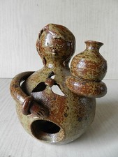 Photophore anthropomorphe Vintage 1970 * Grès Typé Baudat Lerat La Borne