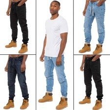 Jeans Enzo uomo jogger con polsini vita elasticizzata pantaloni denim firmati tutte le taglie