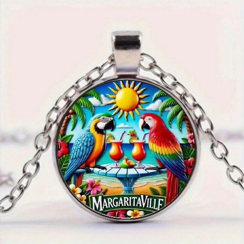 Collana con ciondolo vetro - collana, in