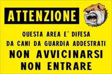 CARTELLO ATTENTI CANE TARGA