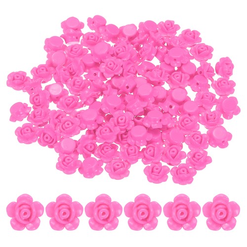 100 pezzi perline fiore rosa - pezzi,