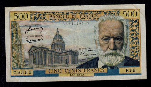 Francia 500 franchi 1955 pick - francia,
