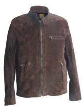 Giacca Pelle Scamosciata Uomo Giubbotto Renna Vera Pelle  Made in Italy Slim Fit