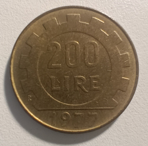Moneta 200 lire 1977 - moneta,
