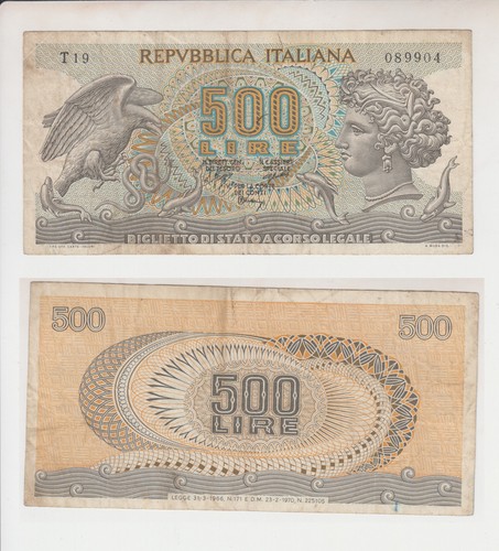 500 lire aretusa - aretusa, 23/02/1970