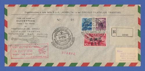 Postal history trieste amg - postal,