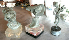 VINTAGE 3 statuine in metallo 
